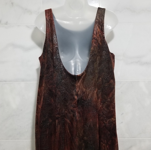 Vintage Carole Little Sleeveless Maxi Animal Print Textured 14 - Picture 12 of 16